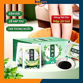 Hộp 20 Gói Nước Ngâm Chân Ngải Cứu 400ml Thải Độc Thư Giãn Cải Thiện Sức Khoẻ Hiệu Quả Tiện Lợi