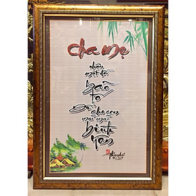 Mua Tranh thư pháp Cha Mẹ  ( in dầu cao cấp)