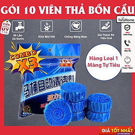 Mua Combo 3 Túi 10 Viên Khử Mùi Tẩy Vệ Sinh Bồn Cầu Thế Hệ Mới - Thả Xả Toilet Diệt Khuẩn  Tẩy Sạch Vệ Sinh Vết Bám Bẩn
