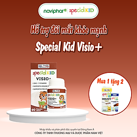 [Hộp 60 viên] Viên nhai, viên ngậm Special Kid Visio+ Hỗ trợ cho đôi mắt khoẻ mạnh, giảm mỏi mắt, khô mắt