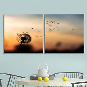Mua Bộ 2 Tranh Canvas Không Viền  Hoa Bồ Công Anh  W298 (Size