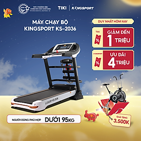 Miễn phí lắp đặt | Máy chạy bộ tại nhà Kingsport Luxury KS-2036 có chức nâng dốc tự động, kèm theo đai massage và thanh gập bụng