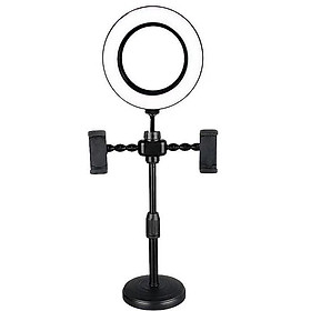 Mua Đèn Led Livestream Để Bàn Mini Tích Hợp 2 Giá Đỡ Điện Thoại Kiểu Chữ T H399 -❖Khuyenmai247❖