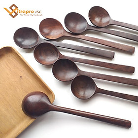 Mua Thìa  Muỗng Gỗ Trắc Miệng Tròn Với Tay Cầm Dài 19.5cm-4cm