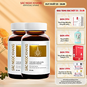 Combo 2 hộp Viên uống Sắc Ngọc Khang Vi Tảo Lục (60 viên) giúp trẻ hóa làn da xua tan vết nám, hỗ trợ cân bằng nội tiết tố, bổ huyết, điều kinh, cho làn da sáng khỏe từ bên trong