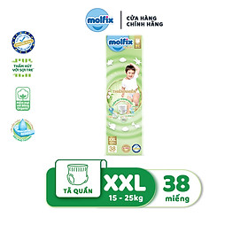 Tã/bỉm quần Molfix Thiên nhiên Super Jumbo XXL (15kg - 25kg) - Gói 44+8 miếng