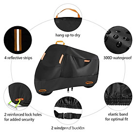 210D Motorcycle Cover Windproof Buckles Protective Motorbike Cover