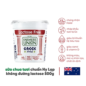 Sữa chua hy lạp tách đường lactose Farmers Union greek style lactose free