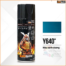 COMBO Sơn Samurai màu xanh dương Y640 gồm 4 chai đủ quy trình độ bền cao (Lót – Nền 124 - Màu Y640 - Bóng )