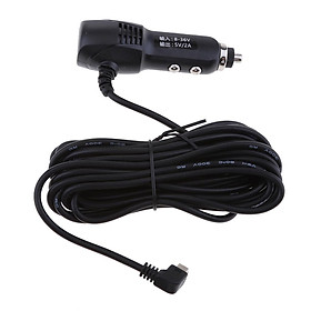Universal 5V 2A Car Charger Adapter with Mini USB Right Cable for  DVR