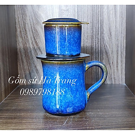 Mua Bộ phin pha cafe gốm sứ Bát Tràng cao cấp men hoả biến thiên thanh cốc dung tích 300ml