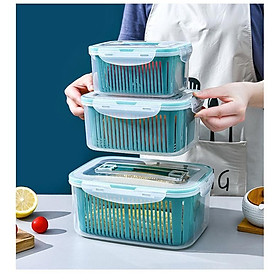 Mua BỘ 5 Hộp Đựng Đồ  Thực Phẩm Bảo Quản Tủ Lạnh Đa Năng Có Nắp đậy và rổ