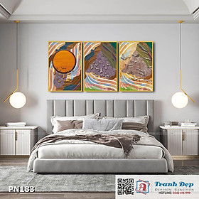 Mua Bộ 3 tranh canvas trang trí phòng ngủ - Phong cách trừu tượng - PN183