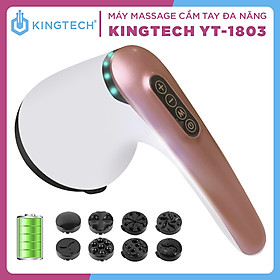Máy Massage Cầm Tay Đa Năng Cao Cấp KINGTECH YT-1803 - Mát Xa Không Dây Toàn Thân - Giảm Đau Cơ, Cứng Khớp Cho Cổ, Vai Gáy, Lưng, Chân, Cánh Tay - Hỗ Trợ Giảm Béo Vòng Bụng - Hàng Chính Hãng