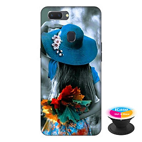 Ốp lưng điện thoại Oppo A5S hình Cô Gái Mũ Xanh tặng kèm giá đỡ điện thoại iCase xinh xắn - Hàng chính hãng