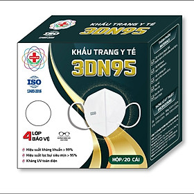 Khẩu trang y tế 4 lớp Khánh An 3DN95 kháng khuẩn màng lọc đặc biệt giúp ngăn cản 95% bụi mịn và lọc khuẩn trên 98