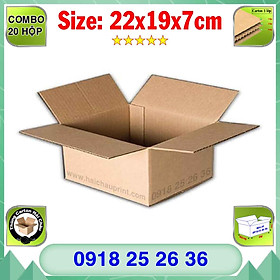  20 Hộp Carton, KT: 22x19x7cm, Hộp carton, Thùng carton, Hộp đóng hàng, Thùng đóng hàng, Hộp carton 3 lớp...