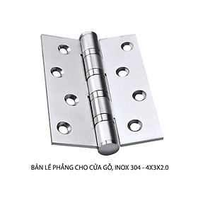 Mua Bản lề lá phẳng BLLP-4x3x2.0 bằng inox 304  dày 1.2mm cho cửa gỗ