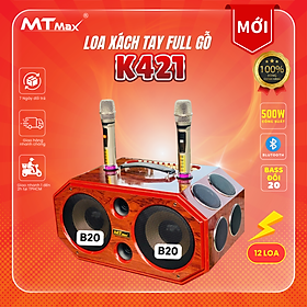 Mua Loa Xách Tay Full Gỗ MTMAX K421 Công Suất 300W Hệ Thống 12 Loa  Bass Đôi 20  Kèm 2 Micro Không Dây Cao Cấp  Âm Thanh Sống Động  Hàng Chính Hãng