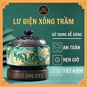 Lư xông trầm hương bằng điện hình hoa sen có điều chỉnh nhiệt độ hẹn giờ tự tắt