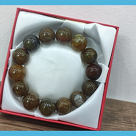 Vòng tay phong thủy mã não nứt 14 ly, vòng tay chuỗi đá