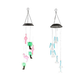 2pcs Color-Changing Solar Powered LED Wind Chime Windlight Night Light