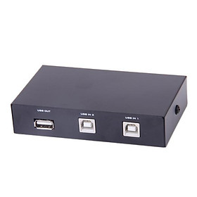 USB 2.0 Mini Sharing Switch Box Hub Dual Port For PC Scanner Printer