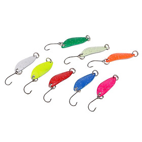 8 Pieces Fishing Lure Bait Metal Hard Baits Fishing Spoon Lure Colorful Tool