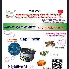 Sáp Thơm Ô Tô Hương Nightlive Moon – Nước hoa riêng cho quý ông – mùi gỗ phương Đông (trầm hương, xạ hương, nhựa cây) và hổ phách Miss Dalat 60 gam