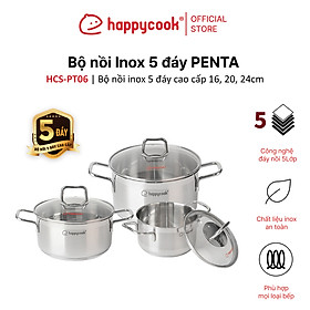 Hình ảnh Bộ nồi Inox 5 đáy Penta HAPPYCOOK, HCS-PT06