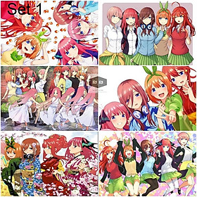 Bộ 6 Áp phích - Poster Anime Nhà Có 5 Nàng Dâu – Go Tobun No Hanayome (bóc dán) - A3,A4,A5
