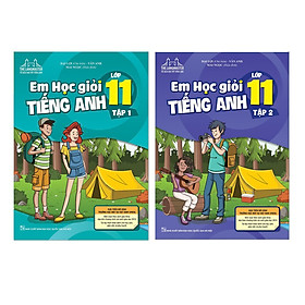 Hình ảnh Sách Combo Em học giỏi tiếng anh lớp 11 tập 1+ tập 2 Có Mã cào sau sách thay cho CD