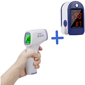 Nhiệt Kế Hồng Ngoại Không Tiếp Xúc Đo Trán Và Đo Nồng Độ Oxy Đầu Ngón Tay