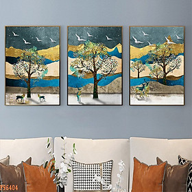 Mua Bộ 3 Bức Phong Cảnh Đẹp - Tranh in Vải Canvas  Khung Composite Cao Cấp