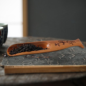 Small Tea scooper Tea Leaf Measure Spoon Scooper Durable Serving Utensils Wooden Teaspoon for Seasoning Coffee Beans Spice Office Sugar