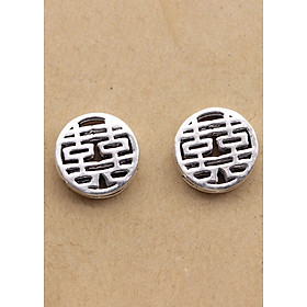 Charm bạc chữ hỷ tròn xỏ ngang - Ngọc Quý Gemstones