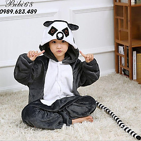 Bộ Đồ hình thú liền thân lông mịn Pijama dành Cho Người Lớn và Trẻ Em Hoạt