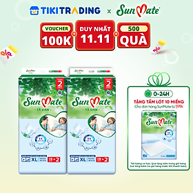 [Mẫu mới] Combo 2 Tã dán người lớn SunMate XA2 mới size XL-18+2 miếng