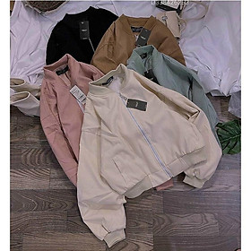 Áo khoác form croptop da lộn ️ áo khoác croptop nhung lì 2 lớp dày dặn form nữ