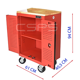 Tủ dụng cụ CSPS 61cm - 00 hộc kéo màu đỏ có mặt ván gỗ