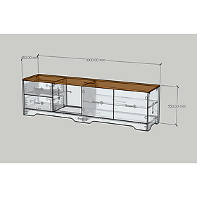 HAPPY FURNITURE , Kệ TV 2 cửa mở 2 ngăn kéo - SAFA , KTV_112 , 200cm x 45cm x 55cm DxRxC