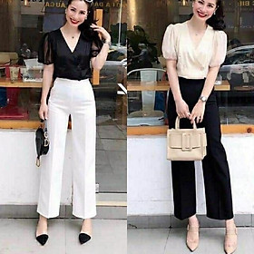 Quần baggy ống xuông lưng cao khóa sườn dáng dài chất liệu tuyết mưa loại 1 mát mịn siêu hot