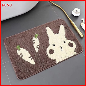 Thảm chùi chân FUNU, thảm lau chân len sợi nhỏ cao cấp - Hàng chính hãng