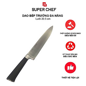 Dao Bếp Trưởng Dài Chính Hãng Super Chef Đa Năng, Chuẩn Công Nghệ Nhật Siêu Sắc Bén, Lâu Cùn, Bền Bỉ và Lưỡi Thép Không Gỉ, An Toàn Vệ Sinh Đảm Bảo Sức Khoẻ, Siêu Tiện Lợi ( Lưỡi dài 20.3cm)