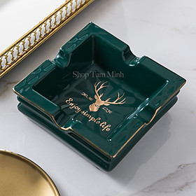 Mua Gạt Tàn Cigar Gốm ngọc lục bảo màu xanh sang trọng  hoa văn tinh tế