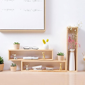 Combo 3 Kệ Gỗ Trang Trí Để Bàn Hình Chữ Nhật Không Cần Khoan Tường Gỗ Thông Màu Vàng - Kích thước: 40x10x8cm (Kệ không bao gồm các sản phẩm khác)
