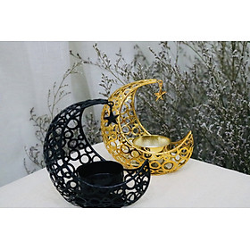 Mua Charm ngôi sao - khay để nến màu đen trang trí hình trăng lưỡi lềm sang trọng  lãng mạn