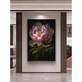 Mua (HCM) Tranh hoa mẫu đơn 2  tranh tráng gương hoa mẫu đơn trang trí phòng khách phòng ngủ kèm đinh treo