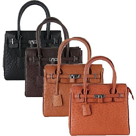 Túi xách da đà điểu Huy Hoàng cao cấp màu đen, nâu đất, vàng bò, nâu đỏ HT6437-38-39-40