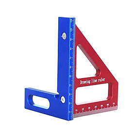 Woodworking Measuring Ruler 45/90 Degree Triangle Scriber Square Protractor Aluminum Alloy Measuring Tool for Engineer Carpenter